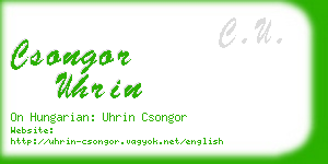 csongor uhrin business card
